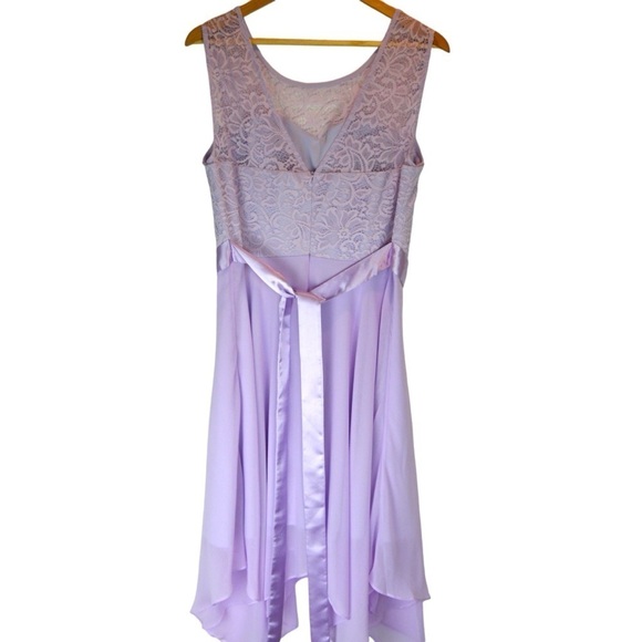 Bery‎ Love Prom Wedding Dress Lace A Line Chiffon, Lavender Size XL - Picture 6 of 9